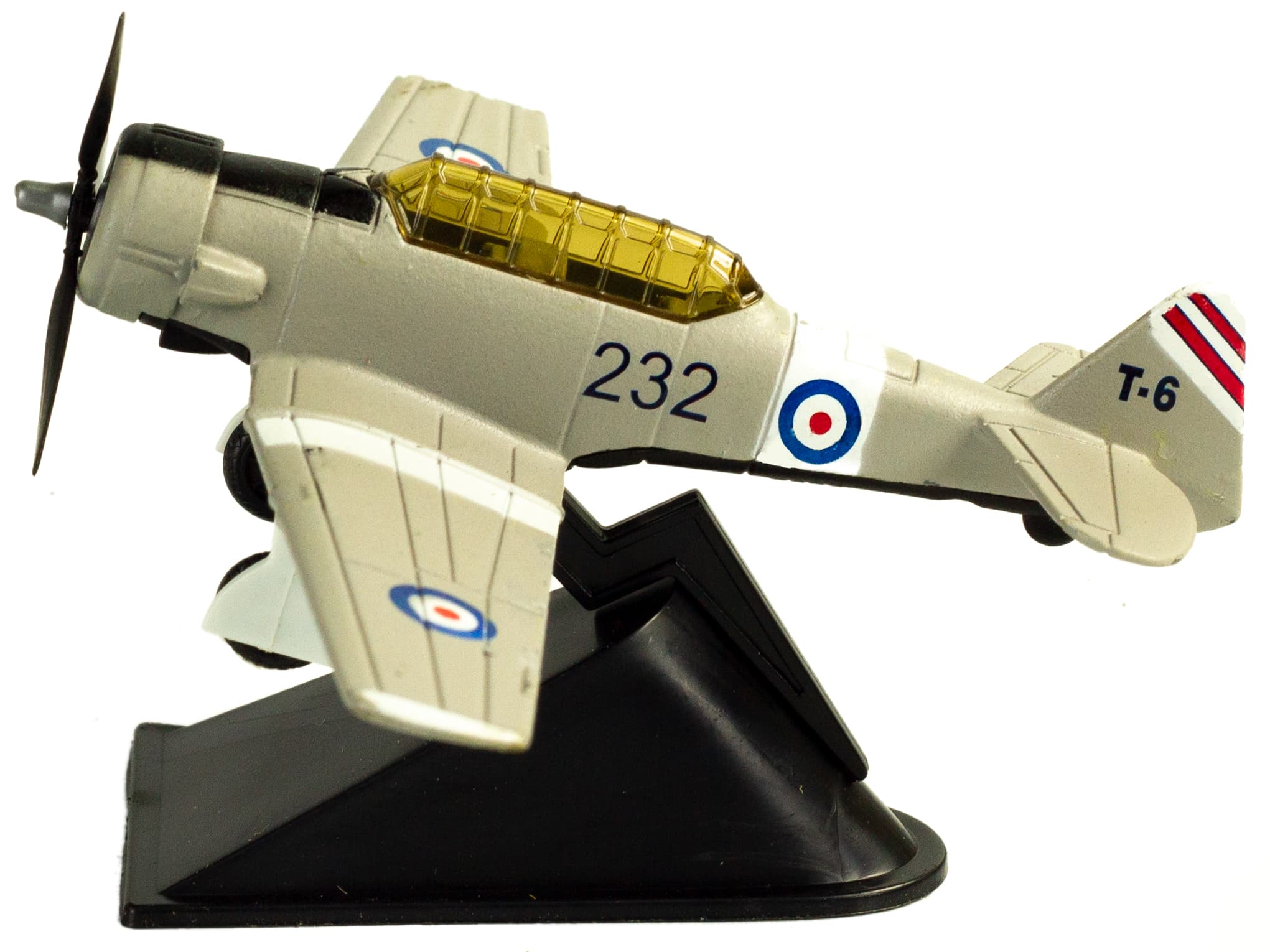 Металлическая модель военного самолета-истребителя «Classic Fighter. T-6» 10 см. F8211012B, винтовой, на подставке / Белый