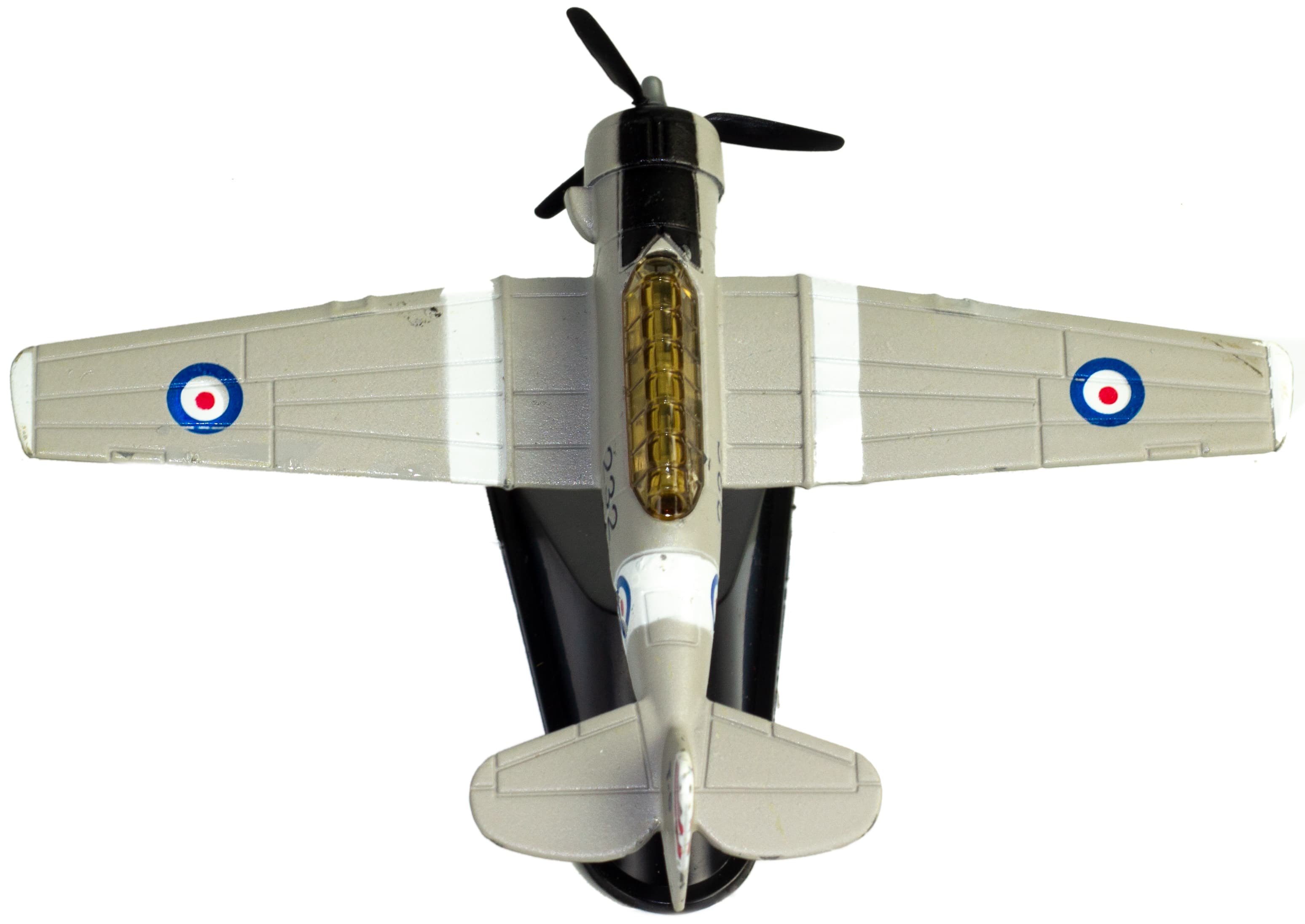 Металлическая модель военного самолета-истребителя «Classic Fighter. T-6» 10 см. F8211012B, винтовой, на подставке / Белый