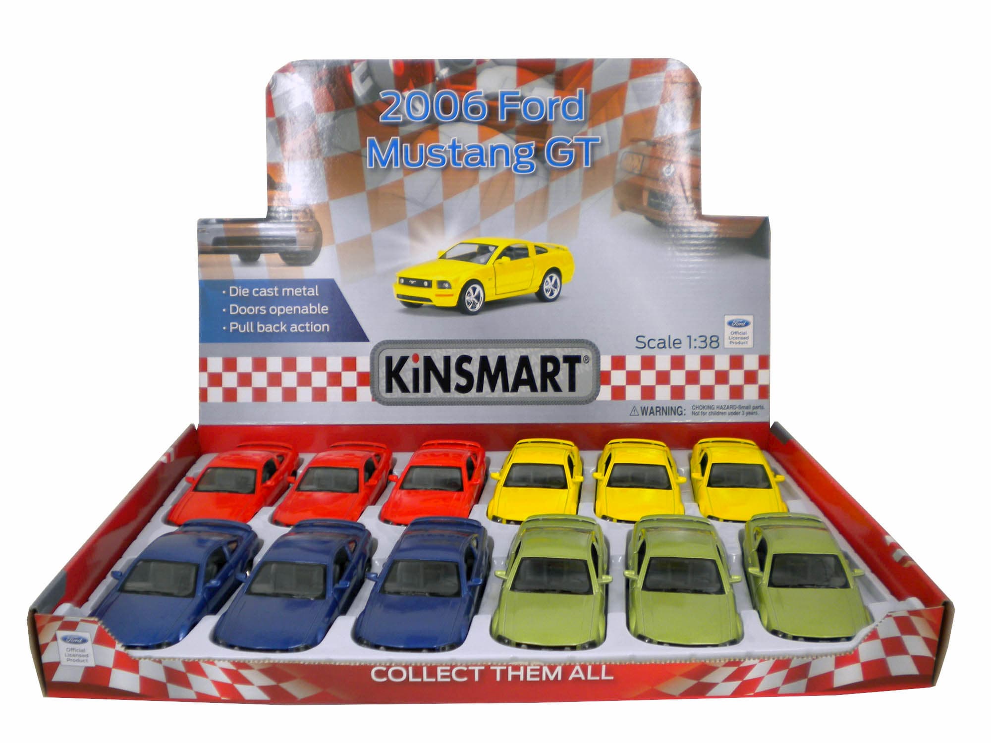 Металлическая машинка Kinsmart 1:38 «2006 Ford Mustang GT» KT5091D инерционная / Красный