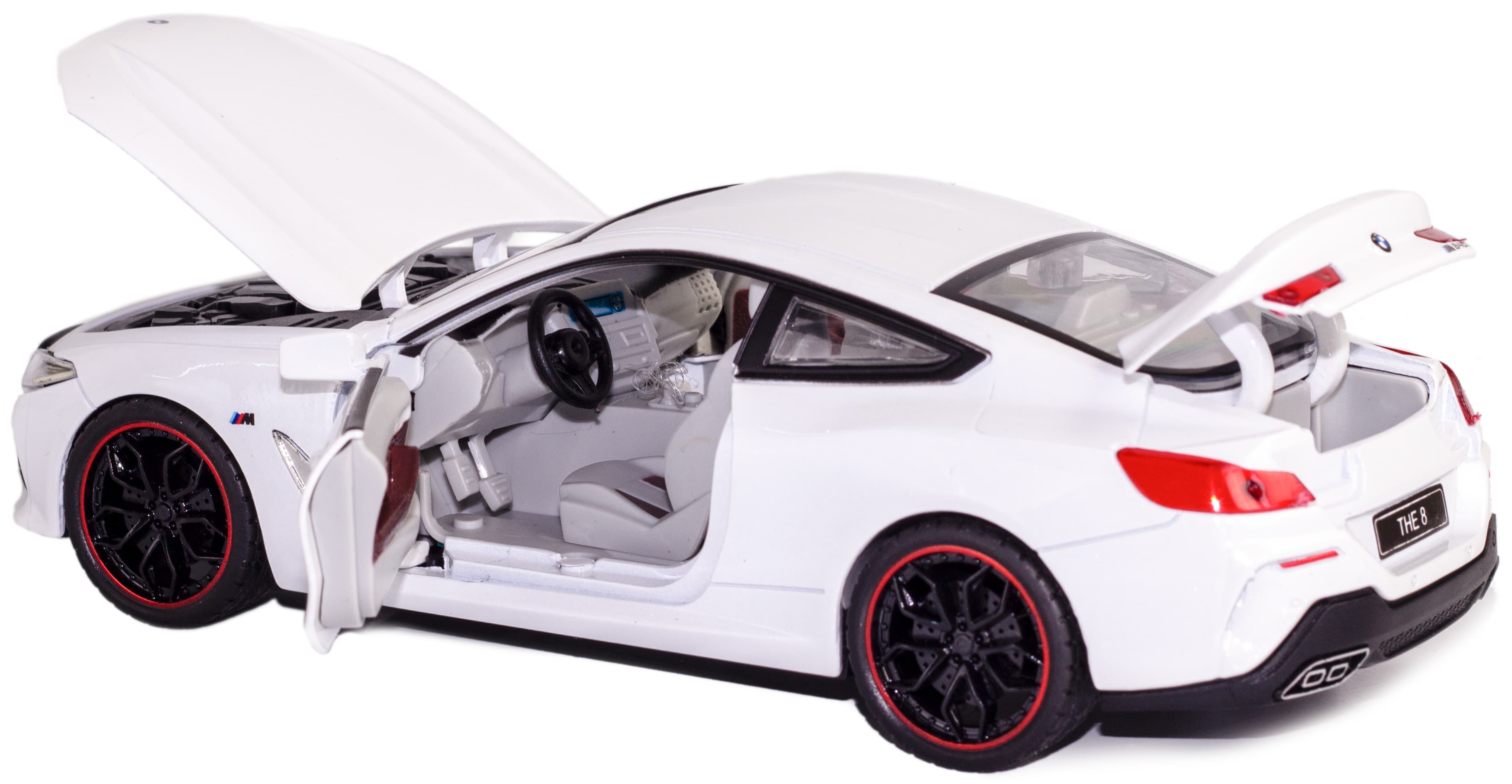 Металлическая машинка HengTeng Toys 1:24 «BMW M840i Coupe» 53522-21A, 20 см., инерционная, свет, звук / Белый