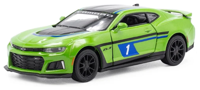 Машинка металлическая Kinsmart 1:38 «2017 Chevrolet Camaro ZL1 (Livery Edition)» KT5399DF инерционная / Зеленый