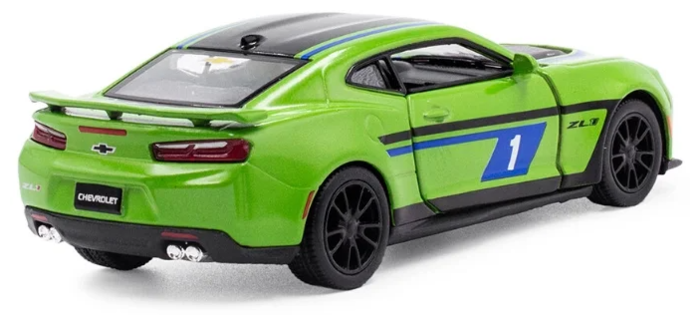 Машинка металлическая Kinsmart 1:38 «2017 Chevrolet Camaro ZL1 (Livery Edition)» KT5399DF инерционная / Зеленый