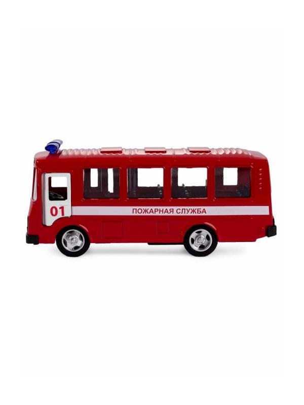Металлическая машинка Play Smart 1:52 «Автобус ПАЗ. Пожарная служба» 6563 автопарк, инерционная / Красный