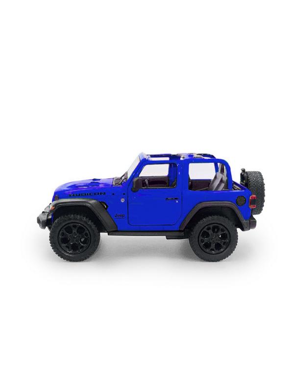 Металлическая машинка Kinsmart 1:34 «2018 Jeep Wrangler (Открытый верх)» KT5412DA, инерционный / Синий