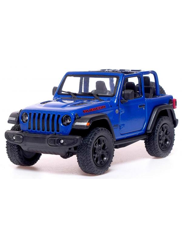 Металлическая машинка Kinsmart 1:34 «2018 Jeep Wrangler (Открытый верх)» KT5412DA, инерционный / Синий