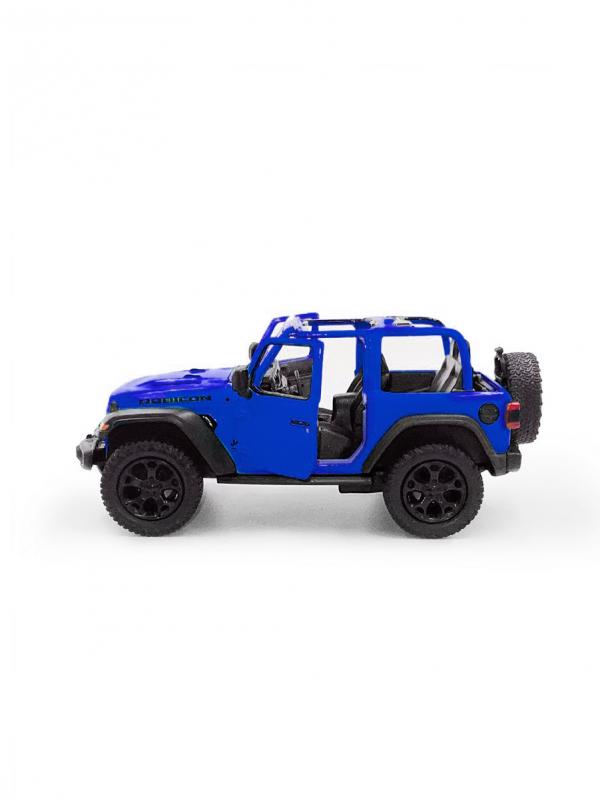 Металлическая машинка Kinsmart 1:34 «2018 Jeep Wrangler (Открытый верх)» KT5412DA, инерционный / Синий