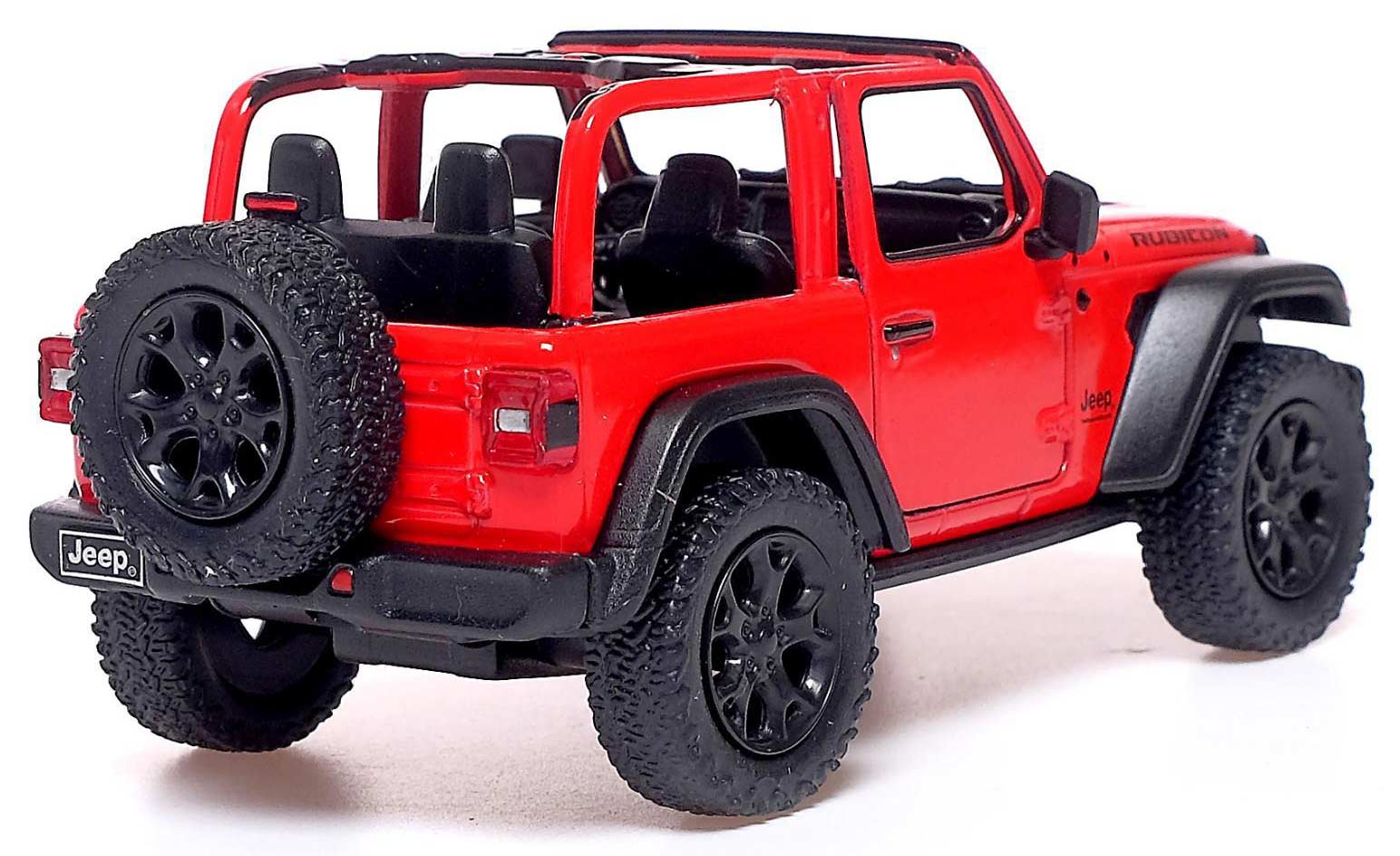 Металлическая машинка Kinsmart 1:34 «2018 Jeep Wrangler (Открытый верх)» KT5412DA, инерционный / Красный