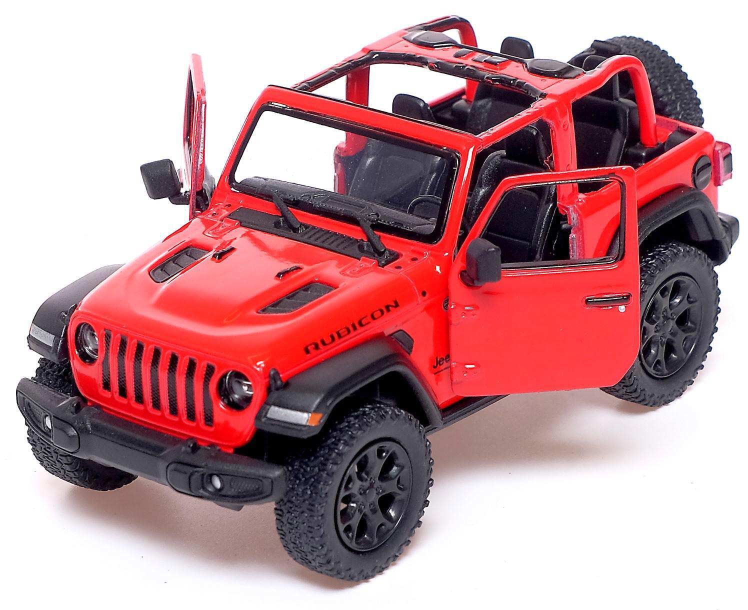 Металлическая машинка Kinsmart 1:34 «2018 Jeep Wrangler (Открытый верх)» KT5412DA, инерционный / Красный