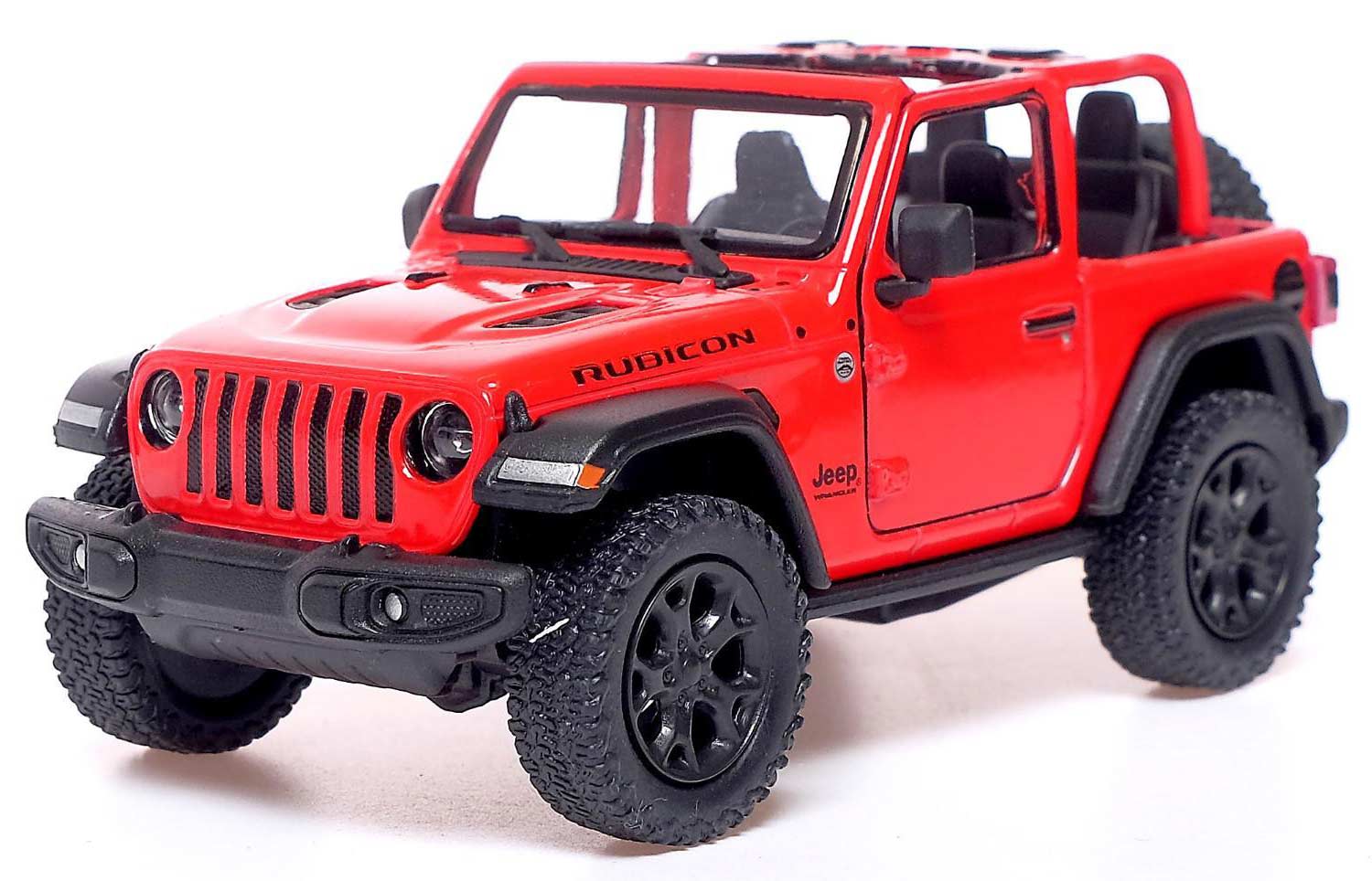 Металлическая машинка Kinsmart 1:34 «2018 Jeep Wrangler (Открытый верх)» KT5412DA, инерционный / Красный