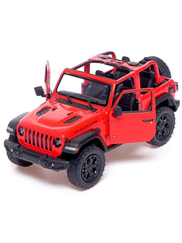 Металлическая машинка Kinsmart 1:34 «2018 Jeep Wrangler (Открытый верх)» KT5412DA, инерционный / Красный