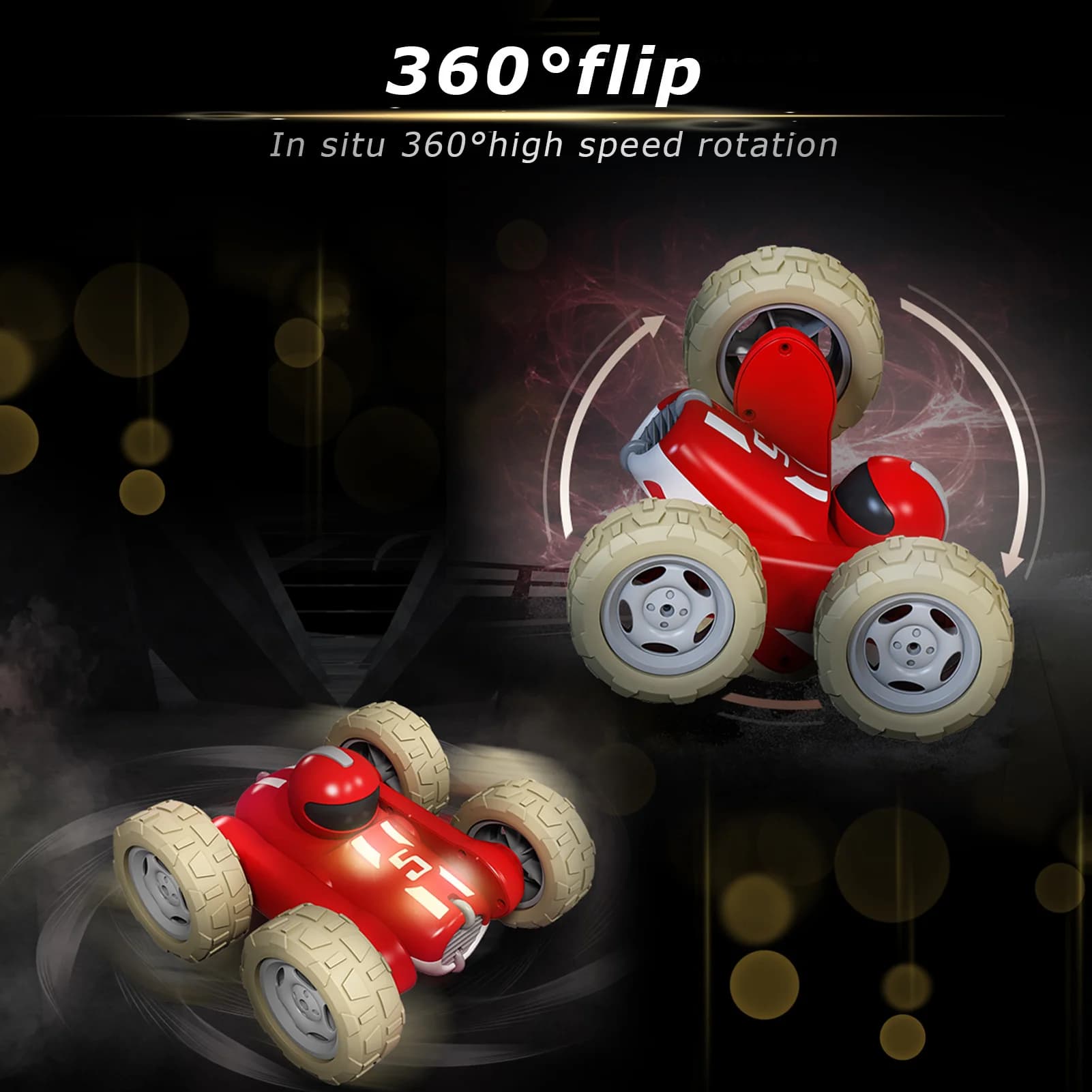 Радиоуправляемая машинка-перевертыш 1:24 со световыми и звуковыми эффектами М2210А / Микс