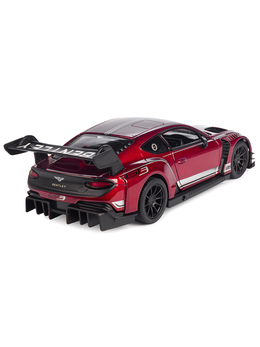 Металлическая машинка Kinsmart 1:38 «Bentley Continental GT3» KT5417D, инерционная / Красный