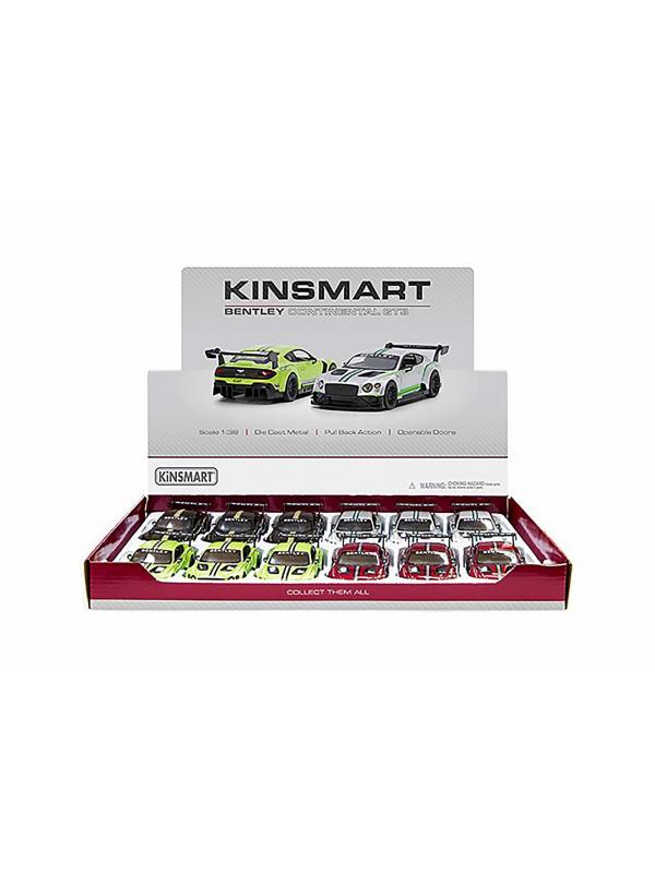 Металлическая машинка Kinsmart 1:38 «Bentley Continental GT3» KT5417D, инерционная / Красный