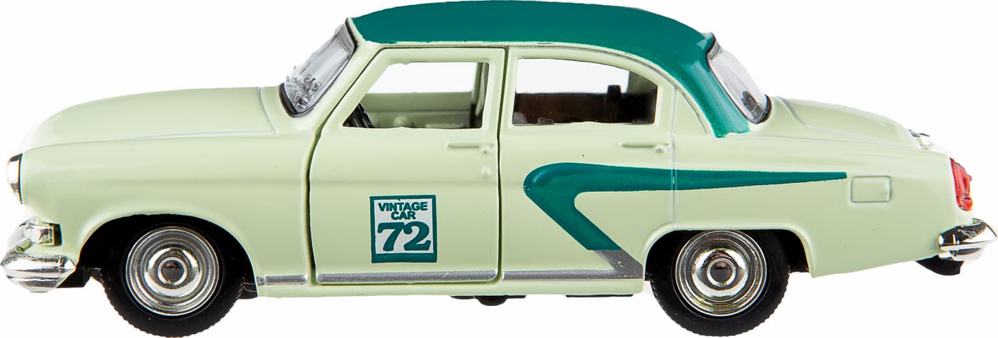 Машинка металлическая Play Smart 1:43 «GAZ-21 Волга: Vintage Car» 6545, инерционная / Мятный