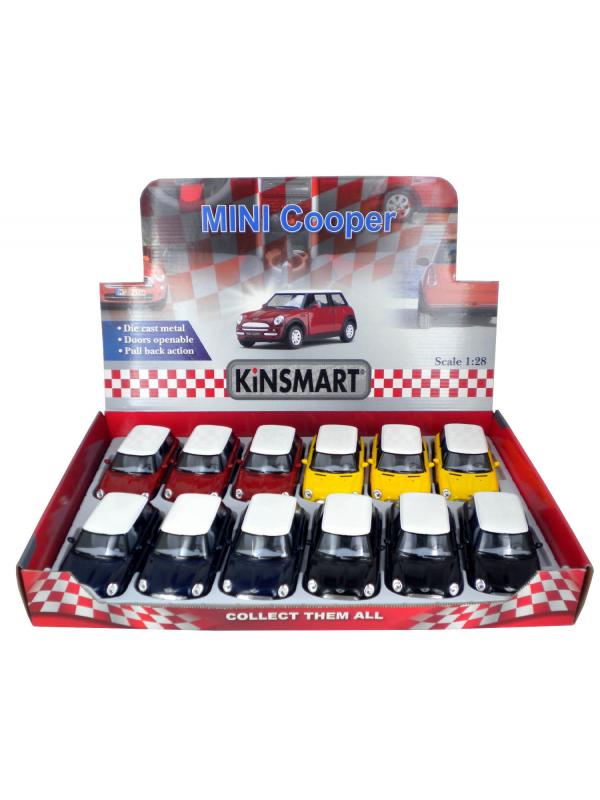 Металлическая машинка Kinsmart 1:28 «Mini Cooper» KT5042D, инерционная / Черный