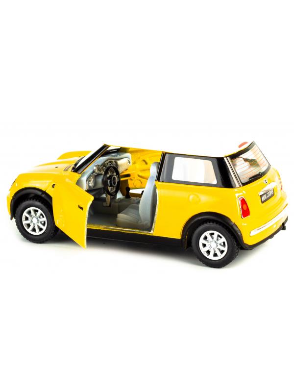 Металлическая машинка Kinsmart 1:28 «Mini Cooper» KT5042D, инерционная / Желтый