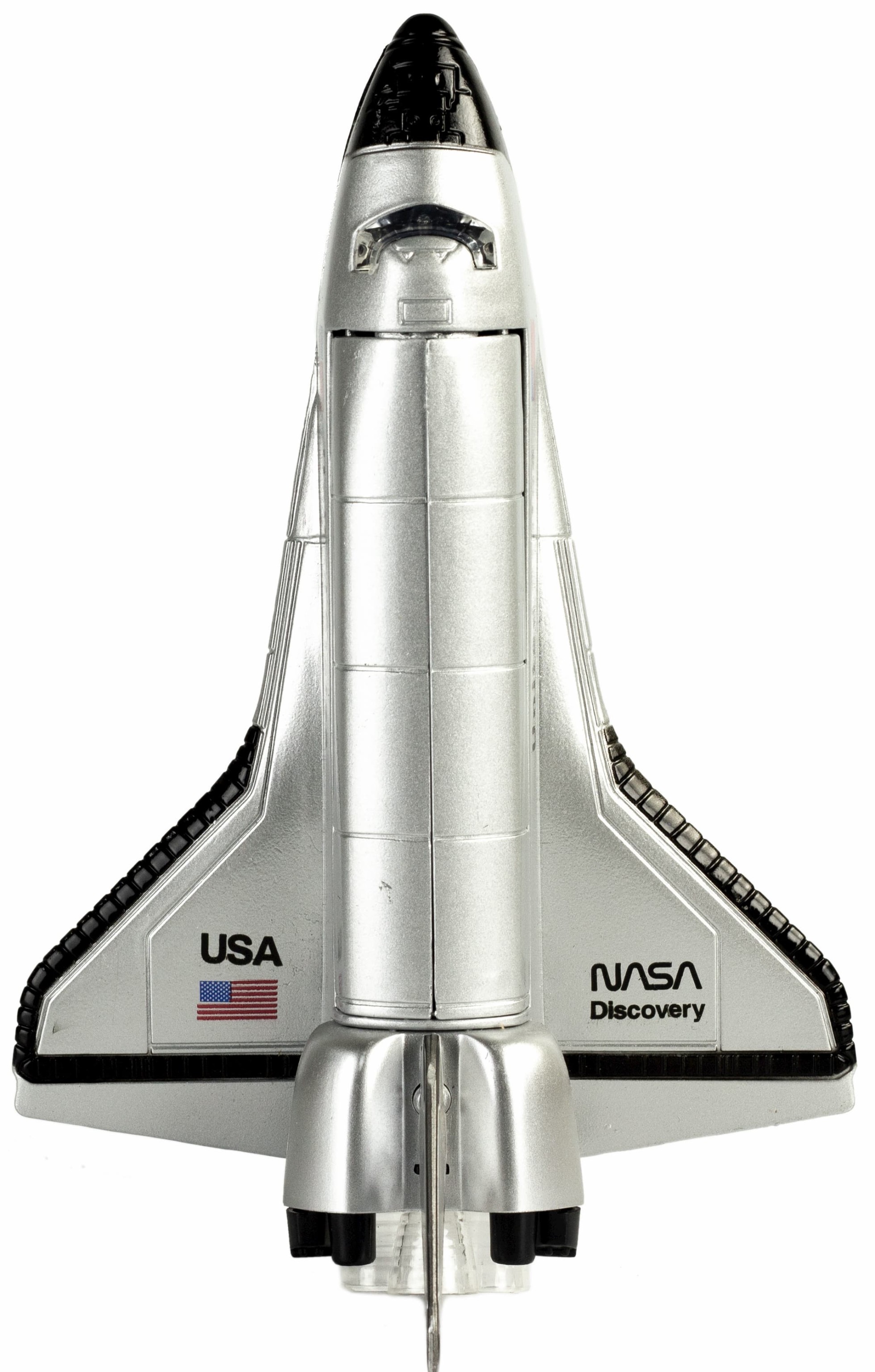 Металлический космический шаттл 1:100 «NASA: United States» 20 см. 290S, свет, звук / Серебристый