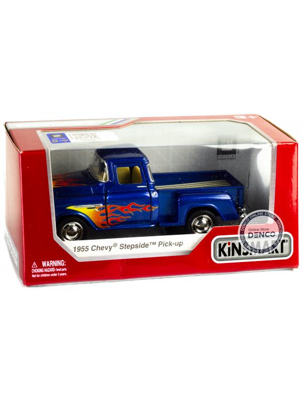 Металлическая машинка Kinsmart 1:32 «1955 Chevy Stepside Pick-up (С принтом)» KT5330WF, инерционная / Микс