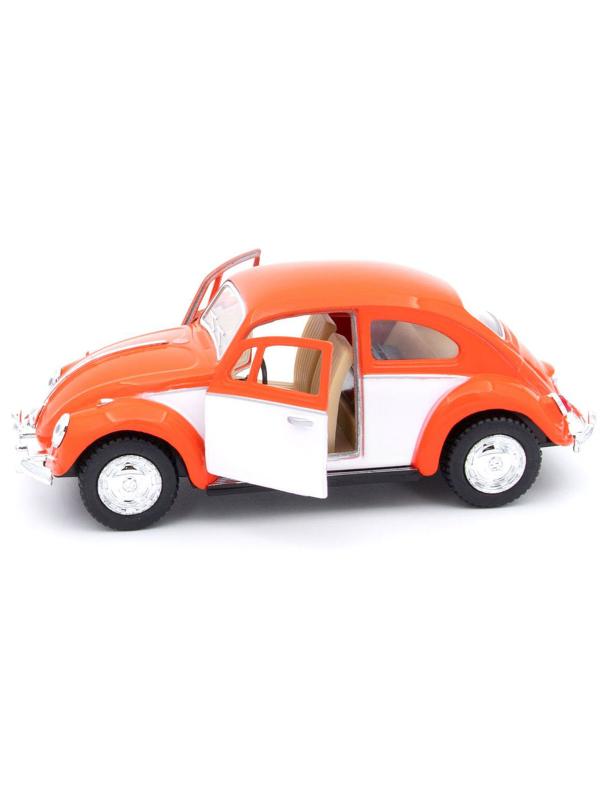 Металлическая машинка Kinsmart 1:32 «1967 Volkswagen Classical Beetle (Color Door)» KT5373D инерционная / Оранжевый