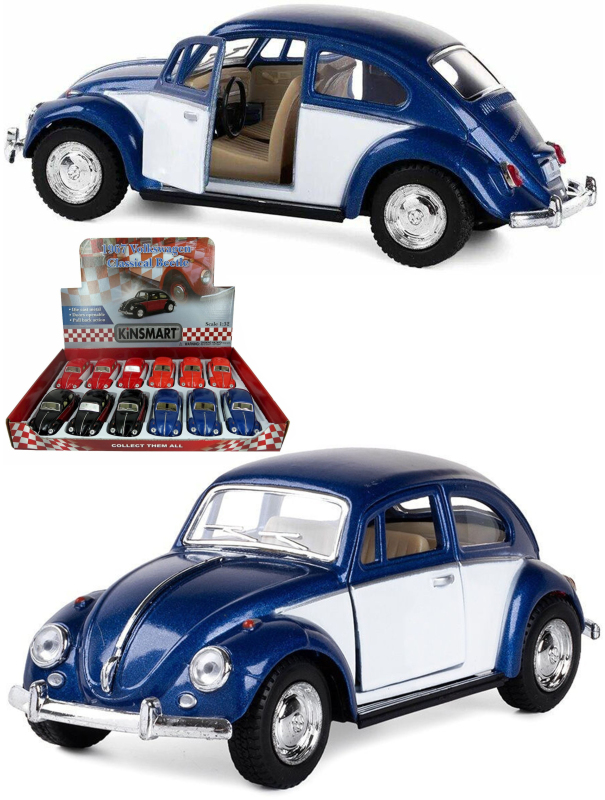 Металлическая машинка Kinsmart 1:32 «1967 Volkswagen Classical Beetle (Color Door)» KT5373D инерционная / Синий