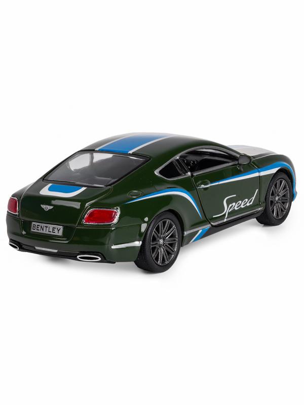 Металлическая машинка Kinsmart 1:38 «2012 Bentley Continental GT Speed с принтом» KT5369DF, инерционная / Зеленый