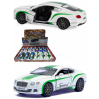 Металлическая машинка Kinsmart 1:38 «2012 Bentley Continental GT Speed с принтом» KT5369DF, инерционная / Белый