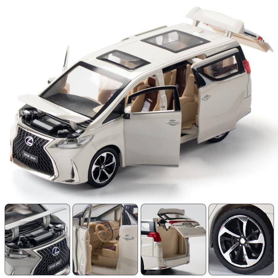 Металлическая машина Che Zhi 1:24 «Lexus LM300h» CZ119А, 20.5 см., инерционная, свет, звук / Белый