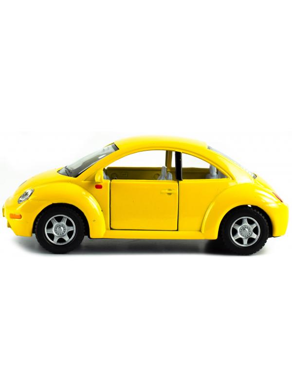 Металлическая машинка Kinsmart 1:32 «Volkswagen Beetle New» KT5028D, инерционная / Желтый
