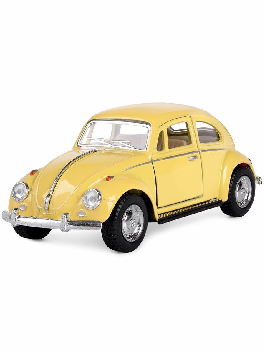 Металлическая машинка Kinsmart 1:32 «1967 Volkswagen Classical Beetle (Пастельные цвета)» KT5375D инерционная / Желтый