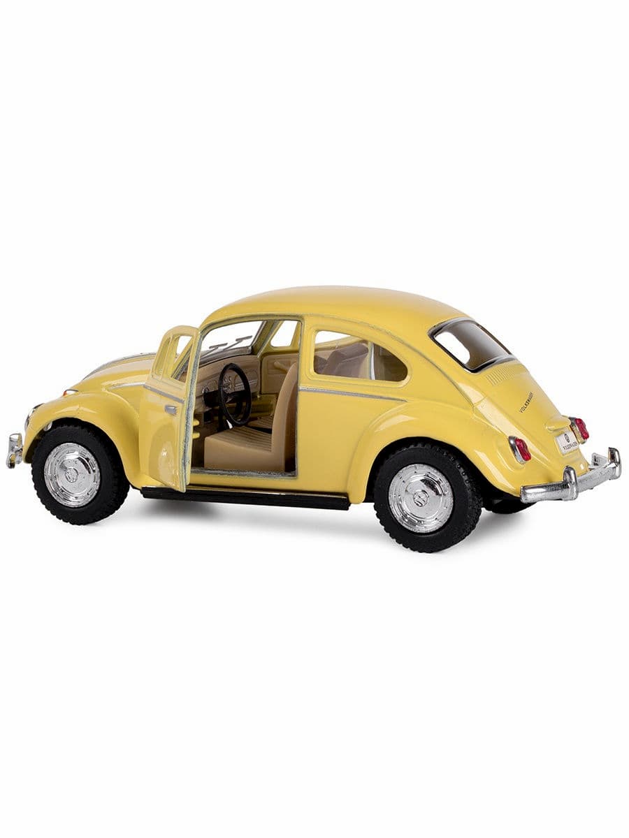 Металлическая машинка Kinsmart 1:32 «1967 Volkswagen Classical Beetle (Пастельные цвета)» KT5375D инерционная / Желтый