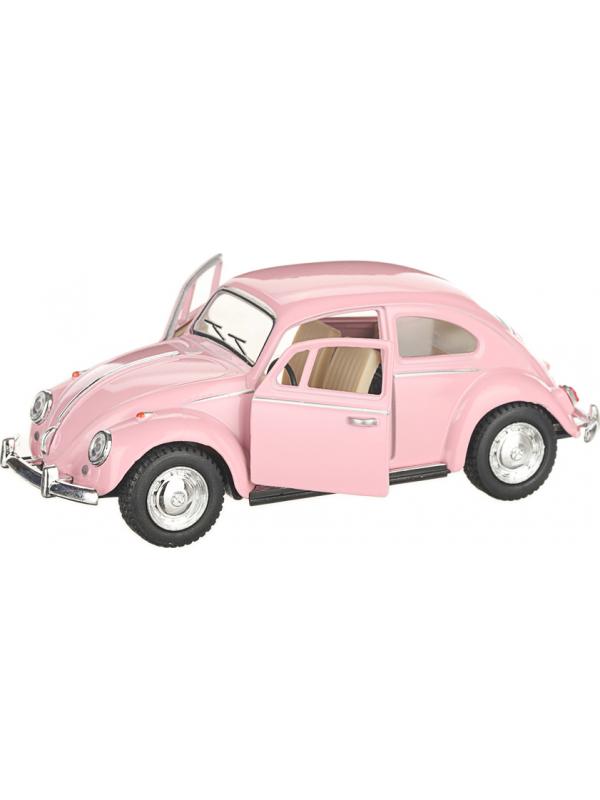 Металлическая машинка Kinsmart 1:32 «1967 Volkswagen Classical Beetle (Пастельные цвета)» KT5375D инерционная / Розовый