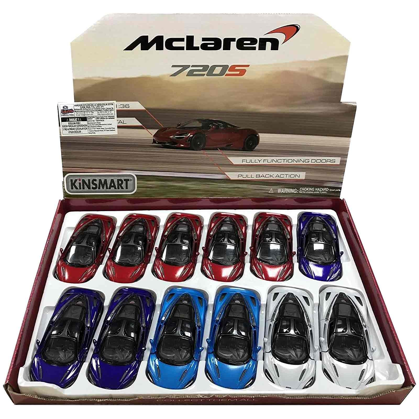 Машинка металлическая Kinsmart 1:36 «McLaren 720S» KT5403D инерционная / Фиолетовый