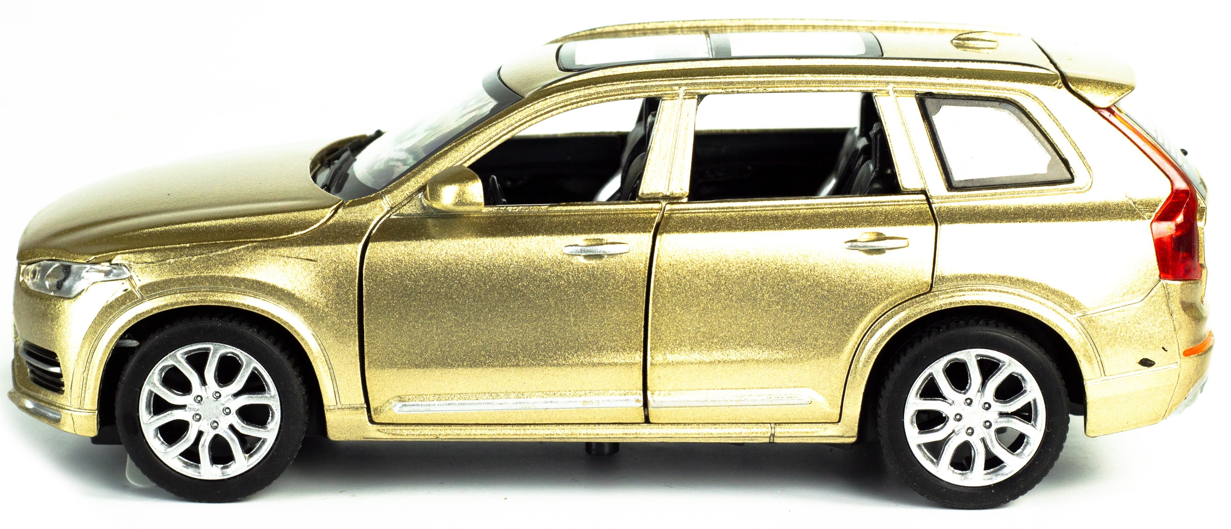 Машинка металлическая Wanbao 1:32 «Volvo XC 90» 15.5 см., 628D, инерционная, свет, звук / Золотой