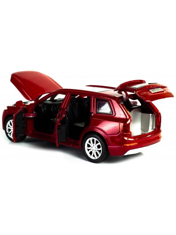 Машинка металлическая Wanbao 1:32 «Volvo XC 90» 15.5 см., 628D, инерционная, свет, звук / Красный