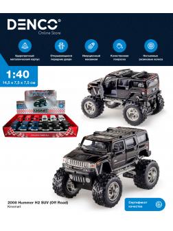 Металлическая машинка Kinsmart 1:40 «2008 Hummer H2 SUV (Off Road)» KT5337DB инерционная / Черный