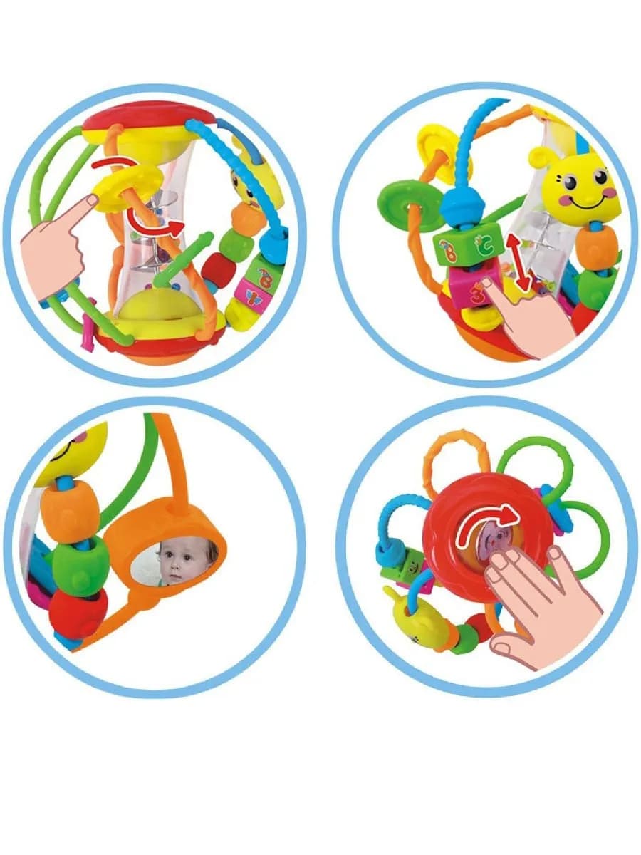 Развивающая игрушка-погремушка Play Smart «Волшебный шар», свет, звук, зеркальце / 7350