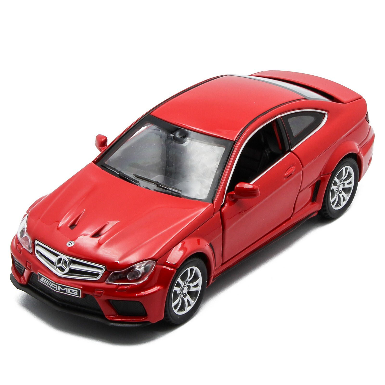 Металлическая машинка Die Cast  1:32 «Mercedes-Benz C63 AMG Coupe Black Series» 15 см., А32251, свет, звук, инерционная / Микс