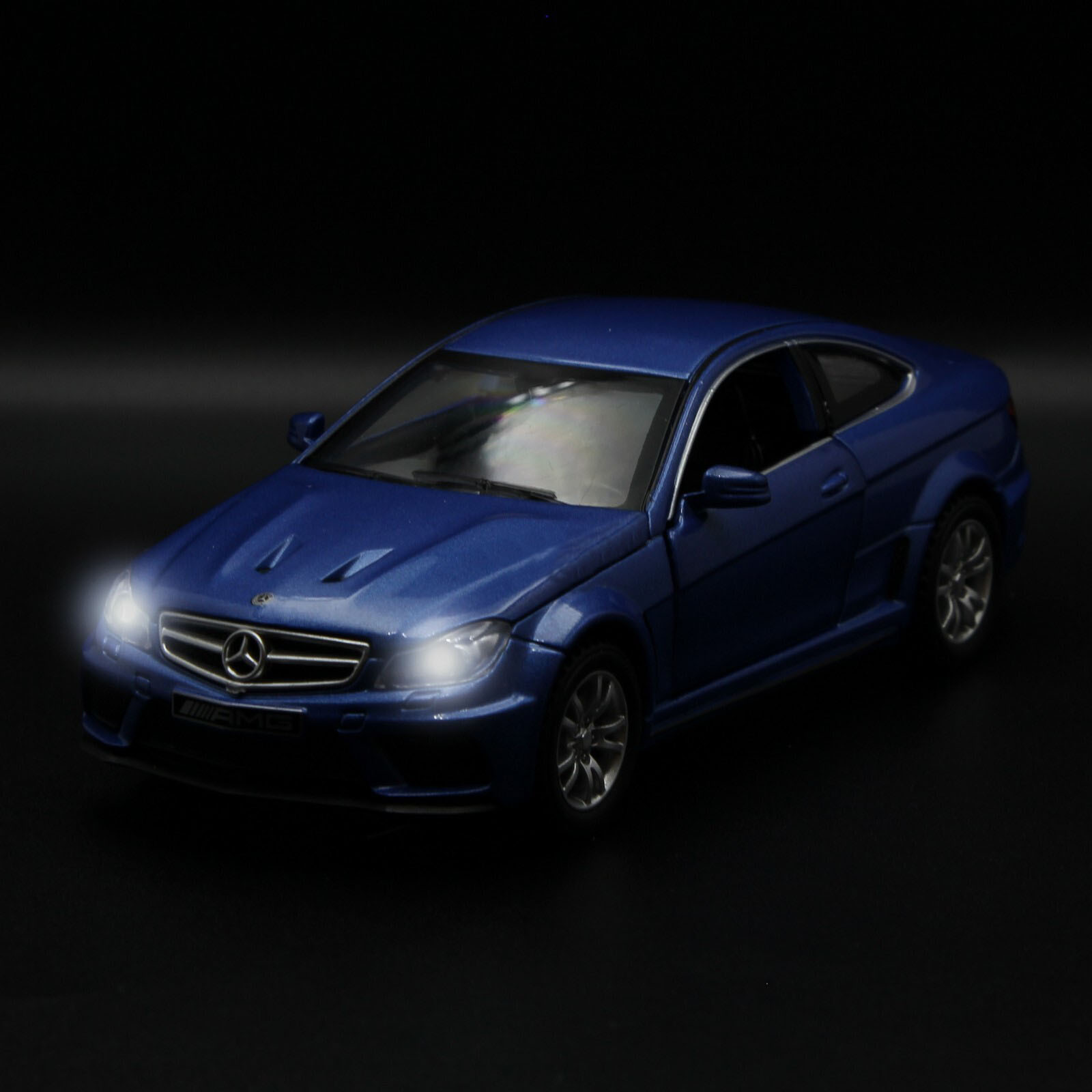 Металлическая машинка Die Cast  1:32 «Mercedes-Benz C63 AMG Coupe Black Series» 15 см., А32251, свет, звук, инерционная / Микс