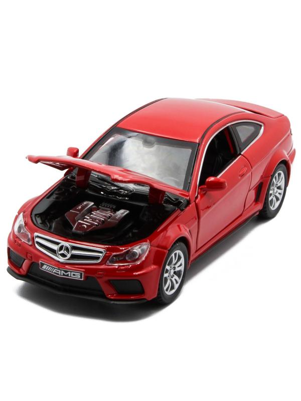 Металлическая машинка Die Cast  1:32 «Mercedes-Benz C63 AMG Coupe Black Series» 15 см., А32251, свет, звук, инерционная / Микс