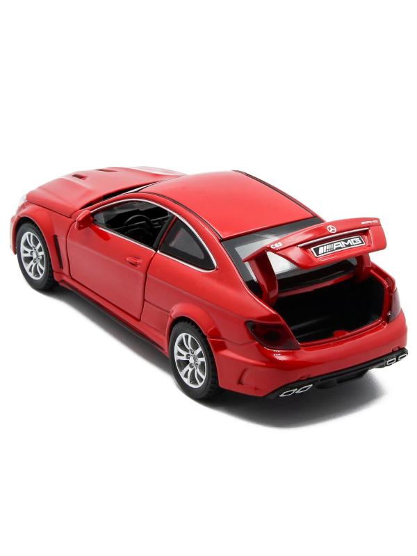 Металлическая машинка Die Cast  1:32 «Mercedes-Benz C63 AMG Coupe Black Series» 15 см., А32251, свет, звук, инерционная / Микс