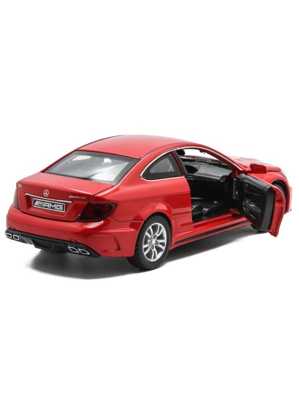 Металлическая машинка Die Cast  1:32 «Mercedes-Benz C63 AMG Coupe Black Series» 15 см., А32251, свет, звук, инерционная / Микс