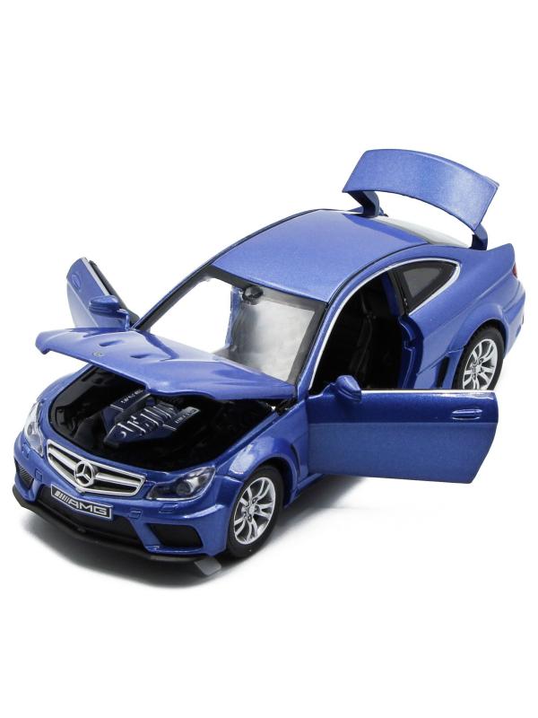 Металлическая машинка Die Cast  1:32 «Mercedes-Benz C63 AMG Coupe Black Series» 15 см., А32251, свет, звук, инерционная / Микс