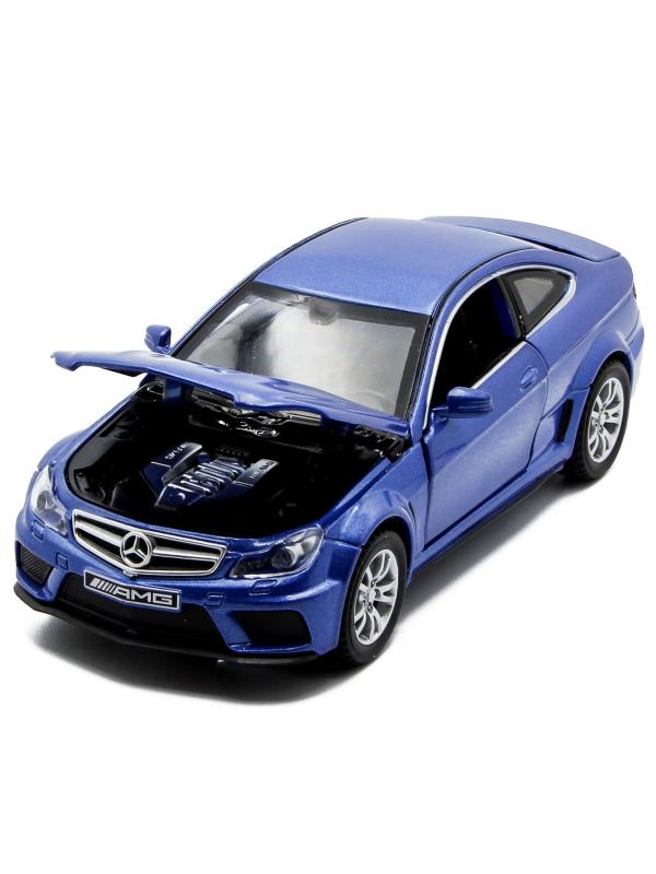 Металлическая машинка Die Cast  1:32 «Mercedes-Benz C63 AMG Coupe Black Series» 15 см., А32251, свет, звук, инерционная / Микс