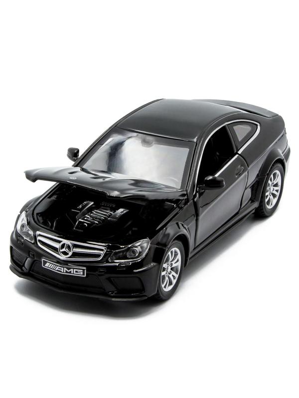 Металлическая машинка Die Cast  1:32 «Mercedes-Benz C63 AMG Coupe Black Series» 15 см., А32251, свет, звук, инерционная / Микс