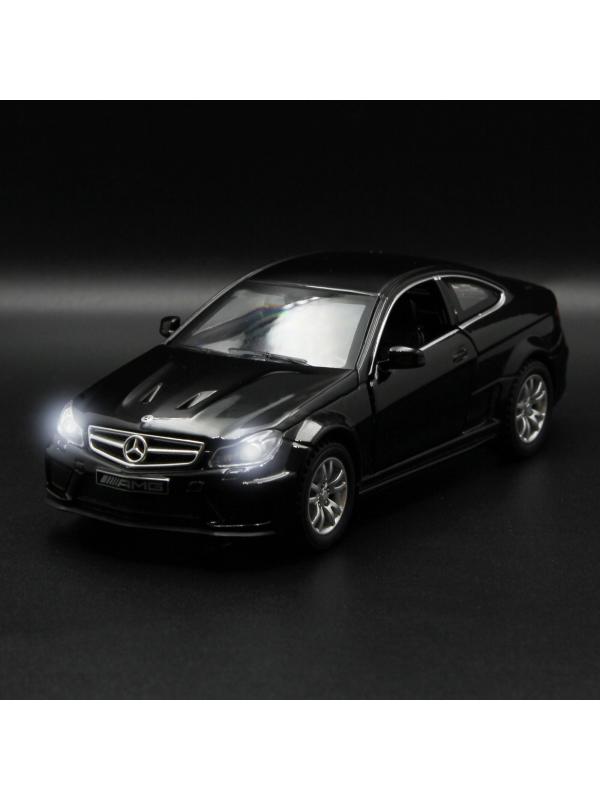 Металлическая машинка Die Cast  1:32 «Mercedes-Benz C63 AMG Coupe Black Series» 15 см., А32251, свет, звук, инерционная / Микс