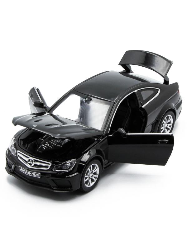 Металлическая машинка Die Cast  1:32 «Mercedes-Benz C63 AMG Coupe Black Series» 15 см., А32251, свет, звук, инерционная / Микс