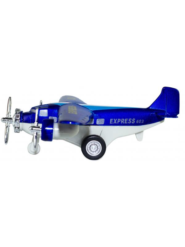 Металлический самолет «Courier Express» 14 см. 603, инерционный / Синий