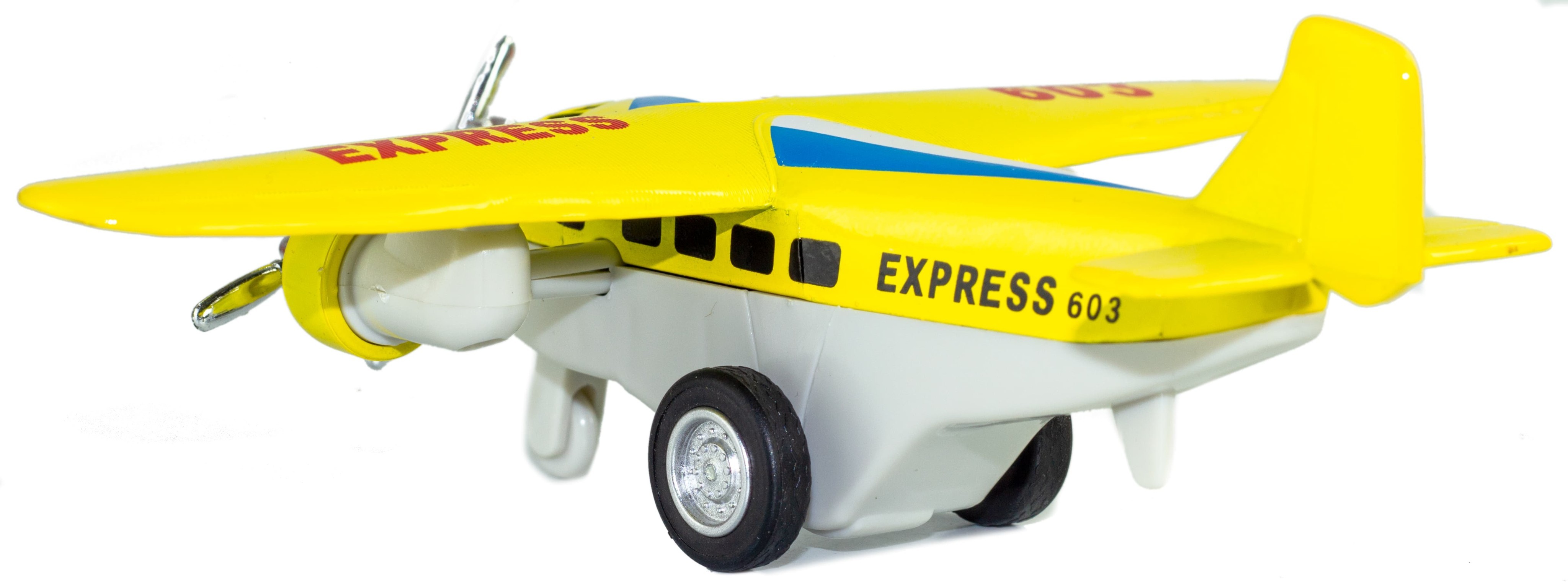 Металлический самолет «Courier Express» 14 см. 603, инерционный / Желтый
