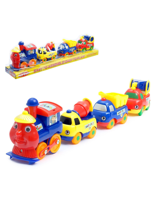 - Детский игровой комплекс «Паровозик с двумя вагончиками» для детской площадки