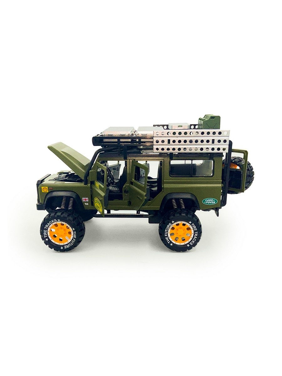 Металлическая машинка Newao Model 1:28 «Land Rover Defender» 18 см. A2833A инерционная, свет, звук в коробке / Микс